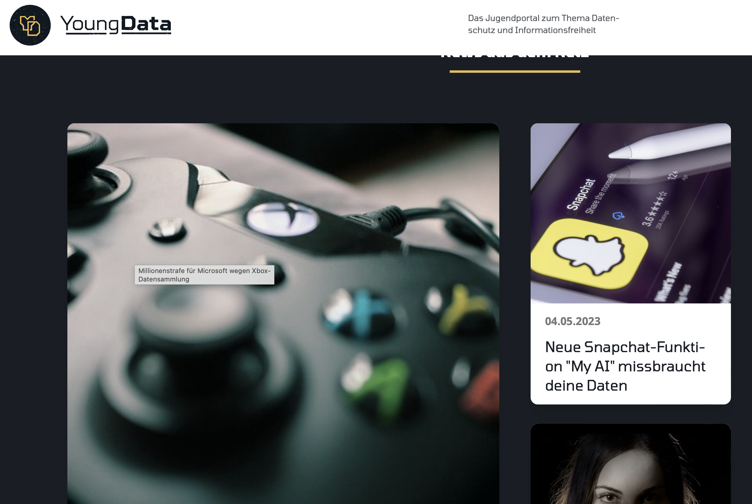 Featured image for “Youngdata: Datenschutzseite für Kinder und Jugendliche”